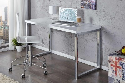 dizajnový stolík pre notebook Office biely