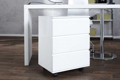 Dizajnová zásuvková skrinka pre pracovný stôl Boss biely