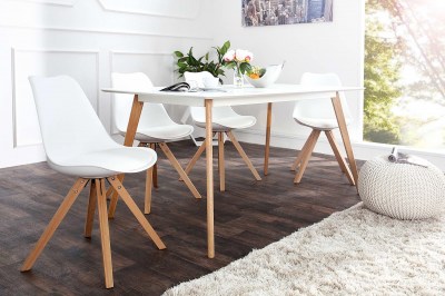 Dizajnová jedálenská stolička sweden NewLook biela