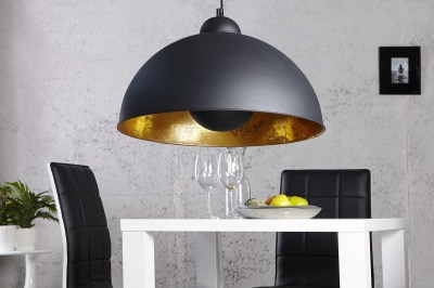 Dizajnová závesná lampa Atelier čierno-zlatá
