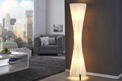 Dizajnová stojanová lampa SPIRAL biela