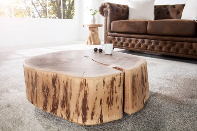 Luxusný konferenčný stolík Island II Cirlce Agátové drevo masív