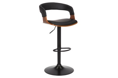 Dizajnová barová otočná stolička Uriela orech / čierna