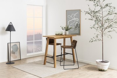 Dizajnová barová stolička Alberich, hnedá
