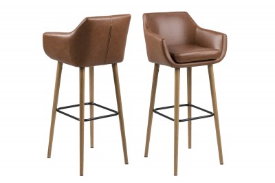 Dizajnová barová stolička Almond, koňaková