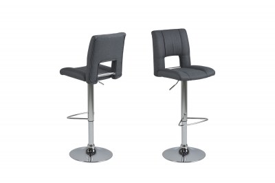 Dizajnová barová stolička Almonzo, tmavosivá / chrómová