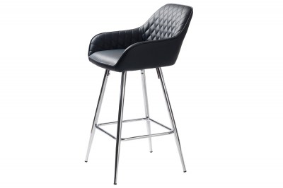 Dizajnová barová stolička Dana čierna ekokoža