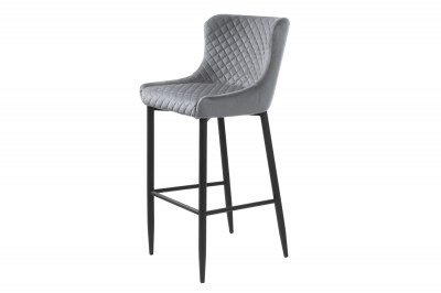 Dizajnová barová stolička Hallie sivý zamat