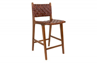 Dizajnová barová stolička Jamison hnedá koža