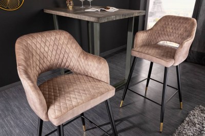 Dizajnová barová stolička Laney ružový zamat