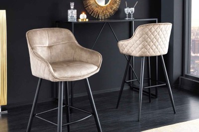 Dizajnová barová stolička Natasha šampanský zamat