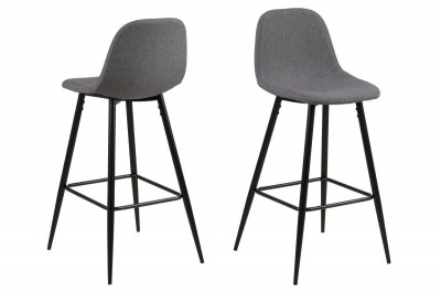 Dizajnová barová stolička Nayeli, svetlo šedá a čierna 91 cm
