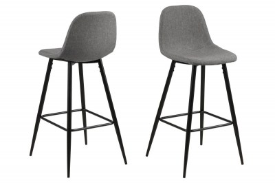 Dizajnová barová stolička Nayeli, svetlo šedá a čierna