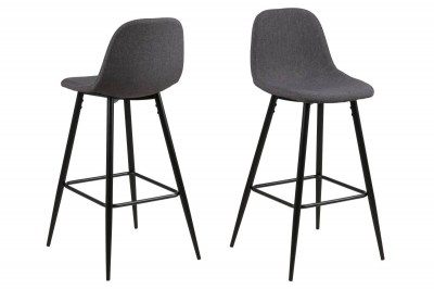 Dizajnová barová stolička Nayeli šedá a čierna