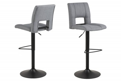 Dizajnová barová stolička Nerine, svetlo šedá a čierna