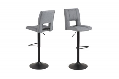 Dizajnová barová stolička Almonzo, svetlosivá / čierna