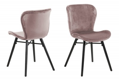 Dizajnová jedálenská stolička Alejo, popolavá ružová