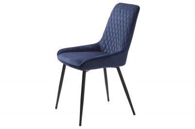 Dizajnová jedálenská stolička Dana modrý zamat