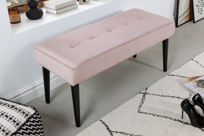 Dizajnová lavica Bailey 95 cm ružový zamat