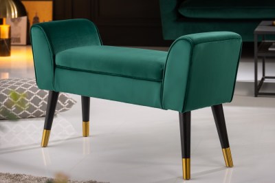 Dizajnová lavica Dafina 90 cm zamat smaragdová zelená
