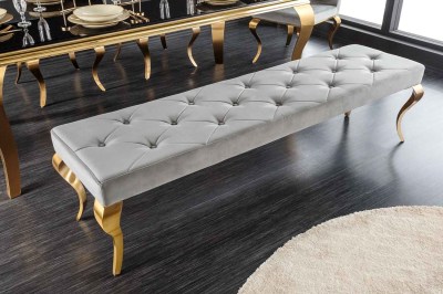 Dizajnová lavica Rococo 172 cm sivá / zlatá
