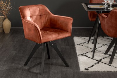 Dizajnová otočná stolička Giuliana medený zamat