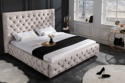 Dizajnová posteľ Laney 160 x 200 cm šampanský zamat