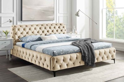 Dizajnová posteľ Rococo 160 x 200 cm šampanský zamat