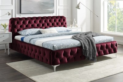 Dizajnová posteľ Rococo 180 x 200 cm bordový zamat