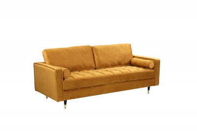 Dizajnová sedačka Adan 225 cm horčicovo-žltý zamat 