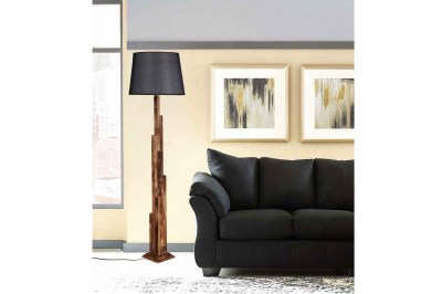 Dizajnová stojanová lampa Naime 165 cm hnedá / čierna