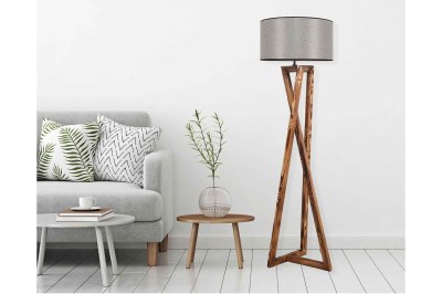 Dizajnová stojanová lampa Thea 166 cm sivá / hnedá
