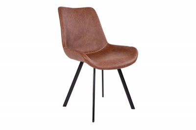 Dizajnová stolička Brinley hnedá koženka
