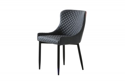 Dizajnová stolička Hallie sivá koženka