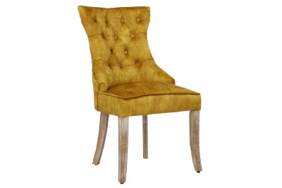 Dizajnová stolička Queen zamat horčicová žltá