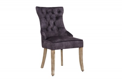 Dizajnová stolička Queen zamat kráľovská sivá