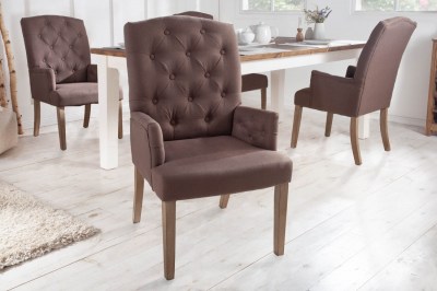 Dizajnová stolička s podrúčkami Queen hnedá