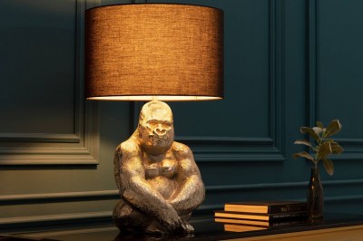 Dizajnová stolová lampa Gorila 60 cm čierno-strieborná