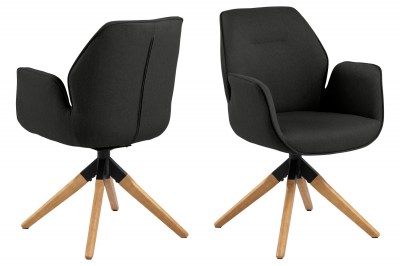 Dizajnová stolička Ariella čierna - prírodná