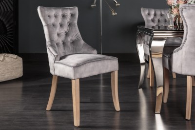 Dizajnová stolička Queen zamat sivá