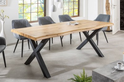 Dizajnový jedálenský stôl Kaniesa 180 cm hnedý - vzor divý dub