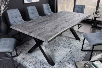 Dizajnový jedálenský stôl Kaniesa 200 cm sivý - vzor divý dub