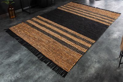 Dizajnový koberec Panay 230 x 160 cm čierno-hnedý - koža