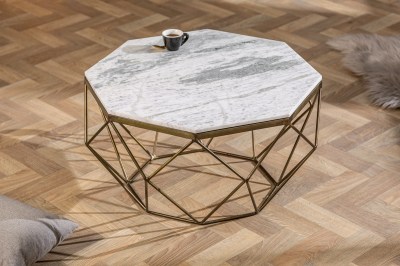 Dizajnový konferenčný stolík Acantha 70 cm mramor biely
