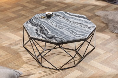 Dizajnový konferenčný stolík Acantha 70 cm mramor sivý
