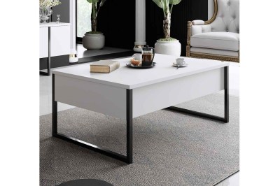 Dizajnový konferenčný stolík Hallan 90 cm biely / čierny