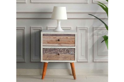 Dizajnový nočný stolík Pharell 40 cm orech biely