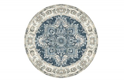 Dizajnový okrúhly koberec Maile 200 cm modrý