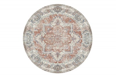 Dizajnový okrúhly koberec Maile 200 cm oranžový / modrý