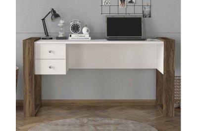 Dizajnový písací stôl Valarae 158,4 cm orech biely